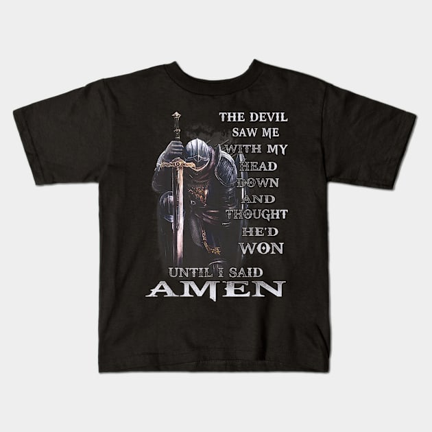 The Devil Saw Me With My Head Down Kids T-Shirt by TrikoGifts